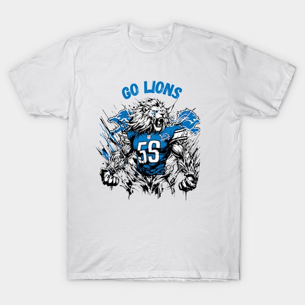 Go Lions! Detroit Lions Football T-Shirt by StyleTops